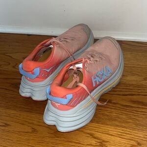 Orange Pink Hoka Women Running Shoe Bondi X Size 8